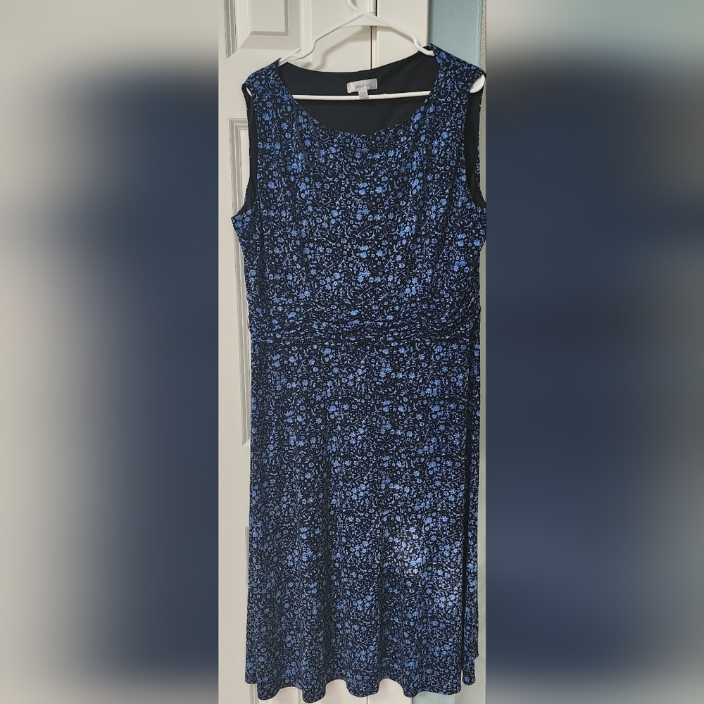 Floral dress, dress barn, black cover-up / short sleeve with ruffle, size 20,